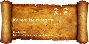 Kepes Henrietta névjegykártya